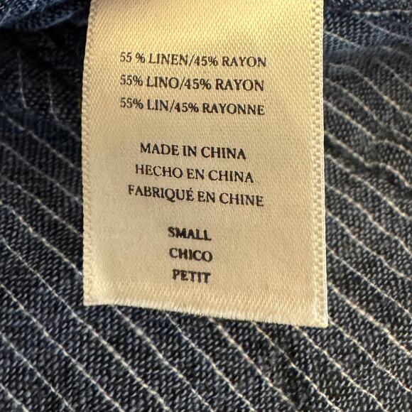 Rails Lydia Salem Stripe Drop Waist Linen Dress Small - Picture 8 of 13